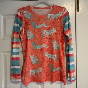 Lightweight burnout FOX waffle t-shirt from BORN & AGAIN- SUNDANCE catalog